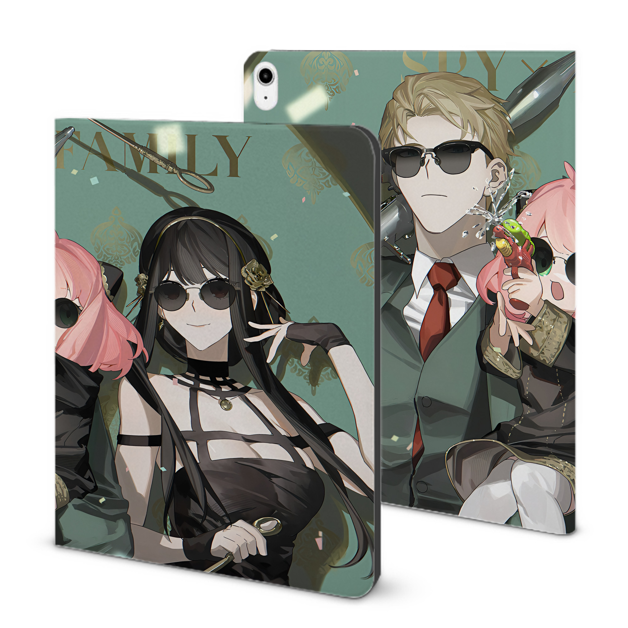 （画像用） SPY×FAMILY间谍家家酒 IPadケース ペンホルダー付き ブックスタイルデザイン